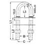 U-bolt conic fittings mirror-polished SS 120x9.5mm